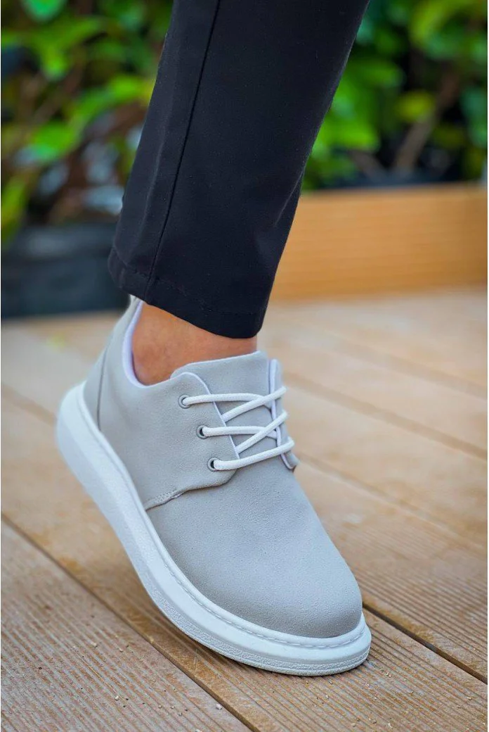 KB-003 Kuback Gri Süet Bağcıklı  Günlük Erkek Ayakkabı