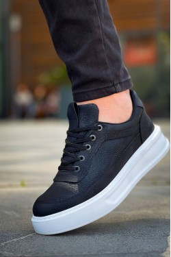 KB-006 Kuback Siyah Cilt Yüksek Taban Bağcıklı Günlük Erkek Ayakkabı KB-006 Kuback Siyah Cilt Yüksek Taban Bağcıklı Günlük Erkek Ayakkabı