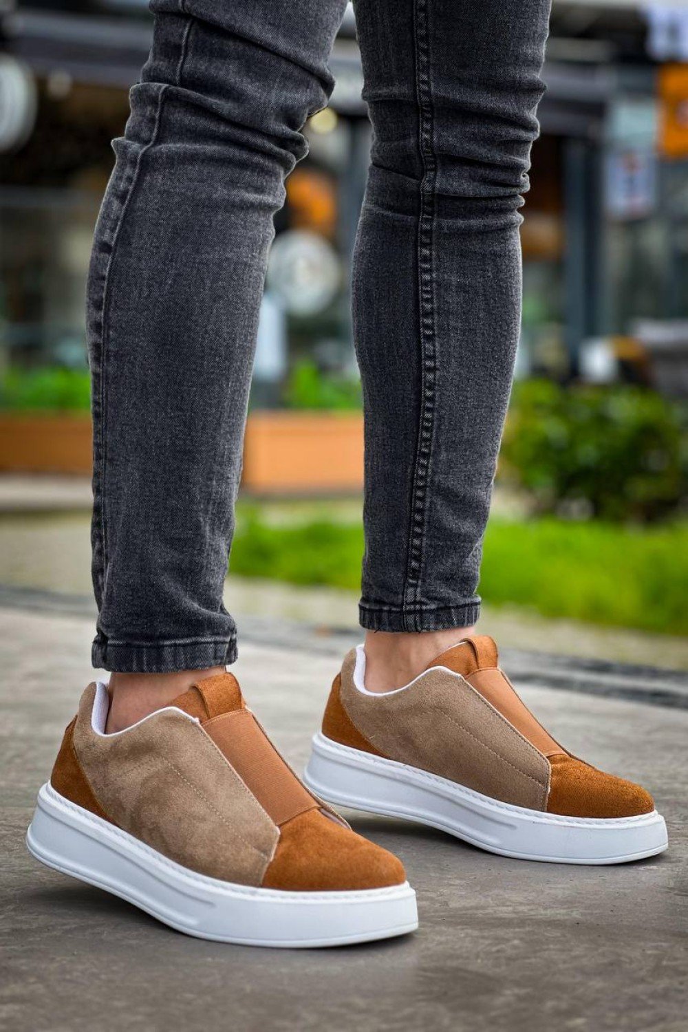 KB-007 Kuback Vizon Taba Yüksek Taban Tek Bant Bağcıksız Günlük Erkek Ayakkabı KB-007 Kuback Vizon Taba Yüksek Taban Tek Bant Bağcıksız Günlük Erkek Ayakkabı