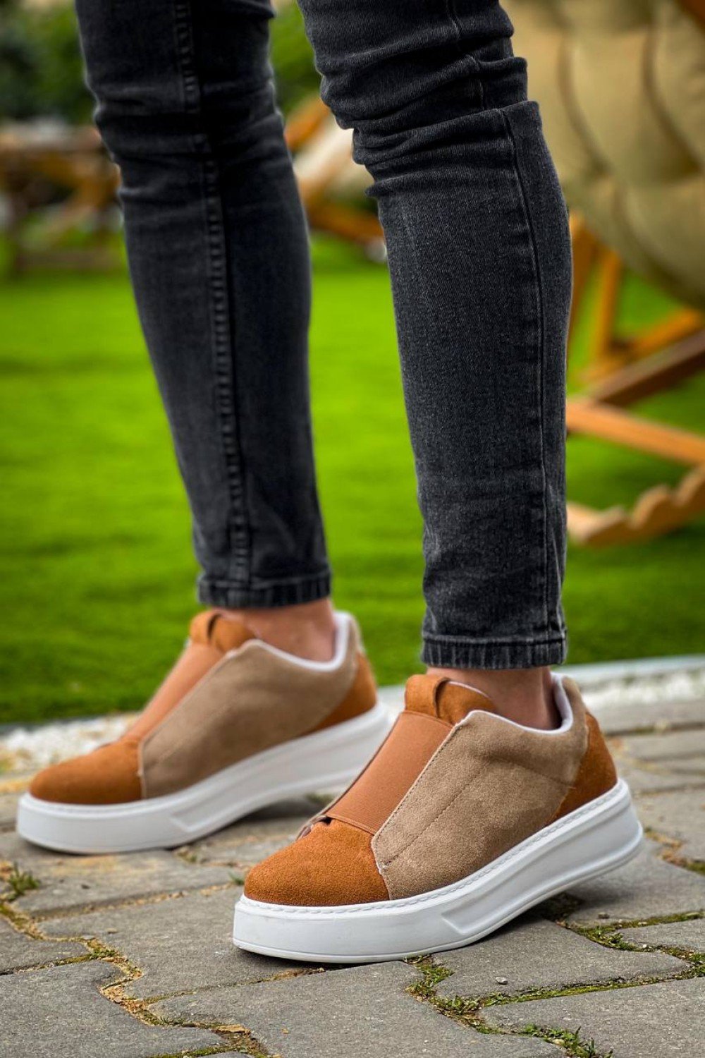 KB-007 Kuback Vizon Taba Yüksek Taban Tek Bant Bağcıksız Günlük Erkek Ayakkabı KB-007 Kuback Vizon Taba Yüksek Taban Tek Bant Bağcıksız Günlük Erkek Ayakkabı