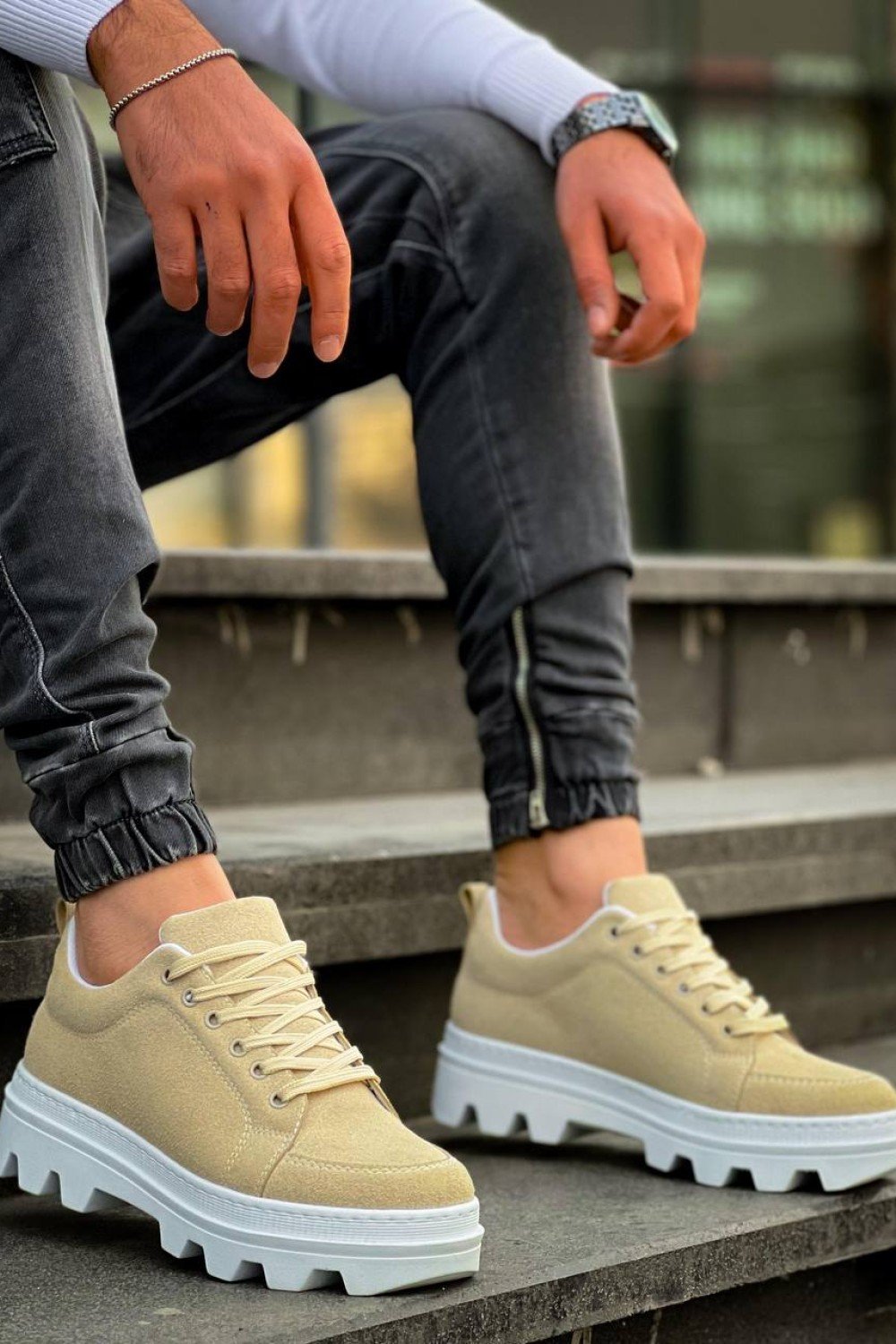 KB-056 Kuback Bej Süet Beyaz Yüksek Taban Günlük Spor Ayakkabı KB-056 Kuback Bej Süet Beyaz Yüksek Taban Günlük Spor Ayakkabı