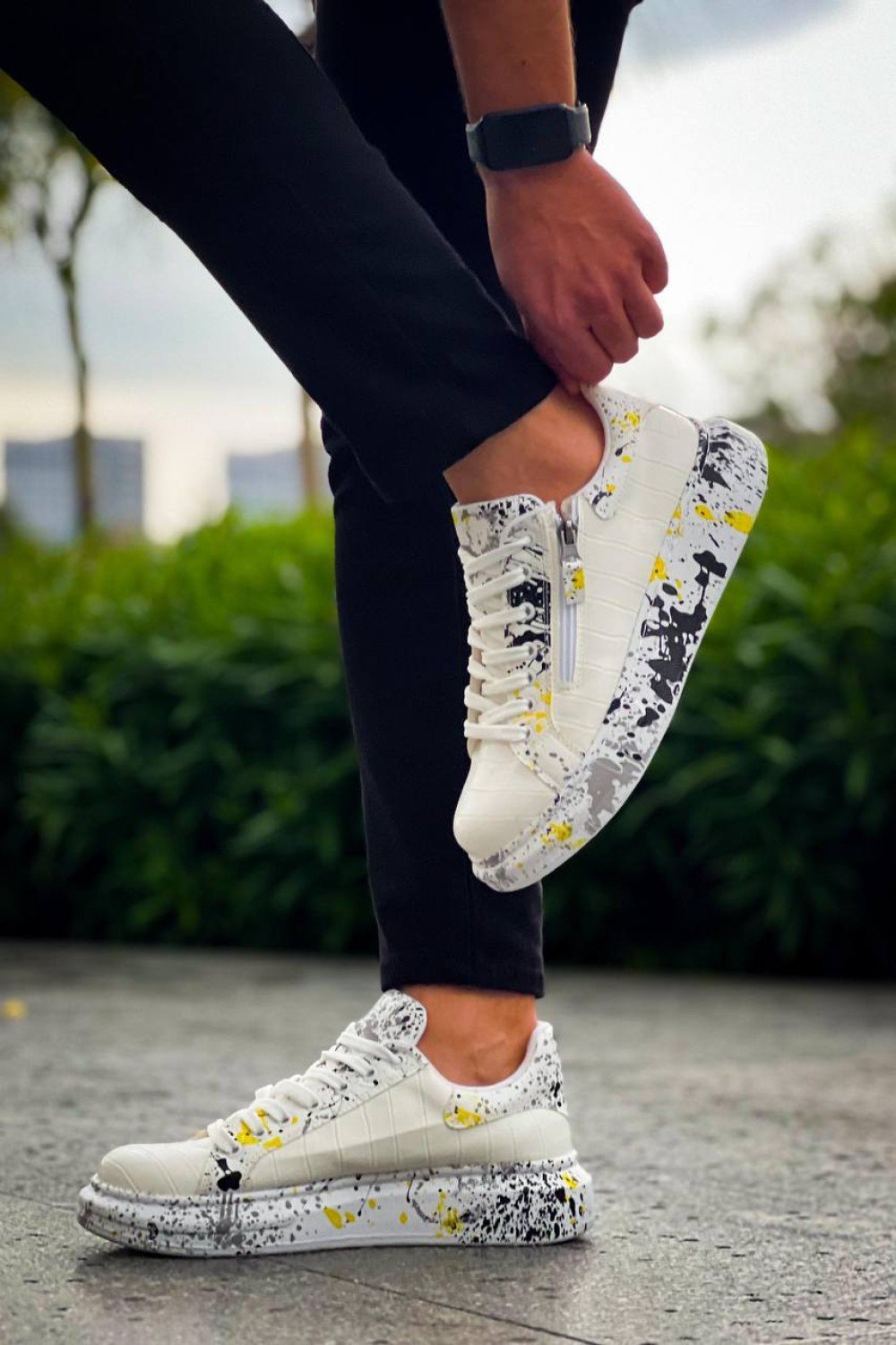 KB-02 Kuback Bağcıklı Crocodile Beyaz Sarı Günlük Erkek Ayakkabı KB-02 Kuback Bağcıklı Crocodile Beyaz Sarı Günlük Erkek Ayakkabı