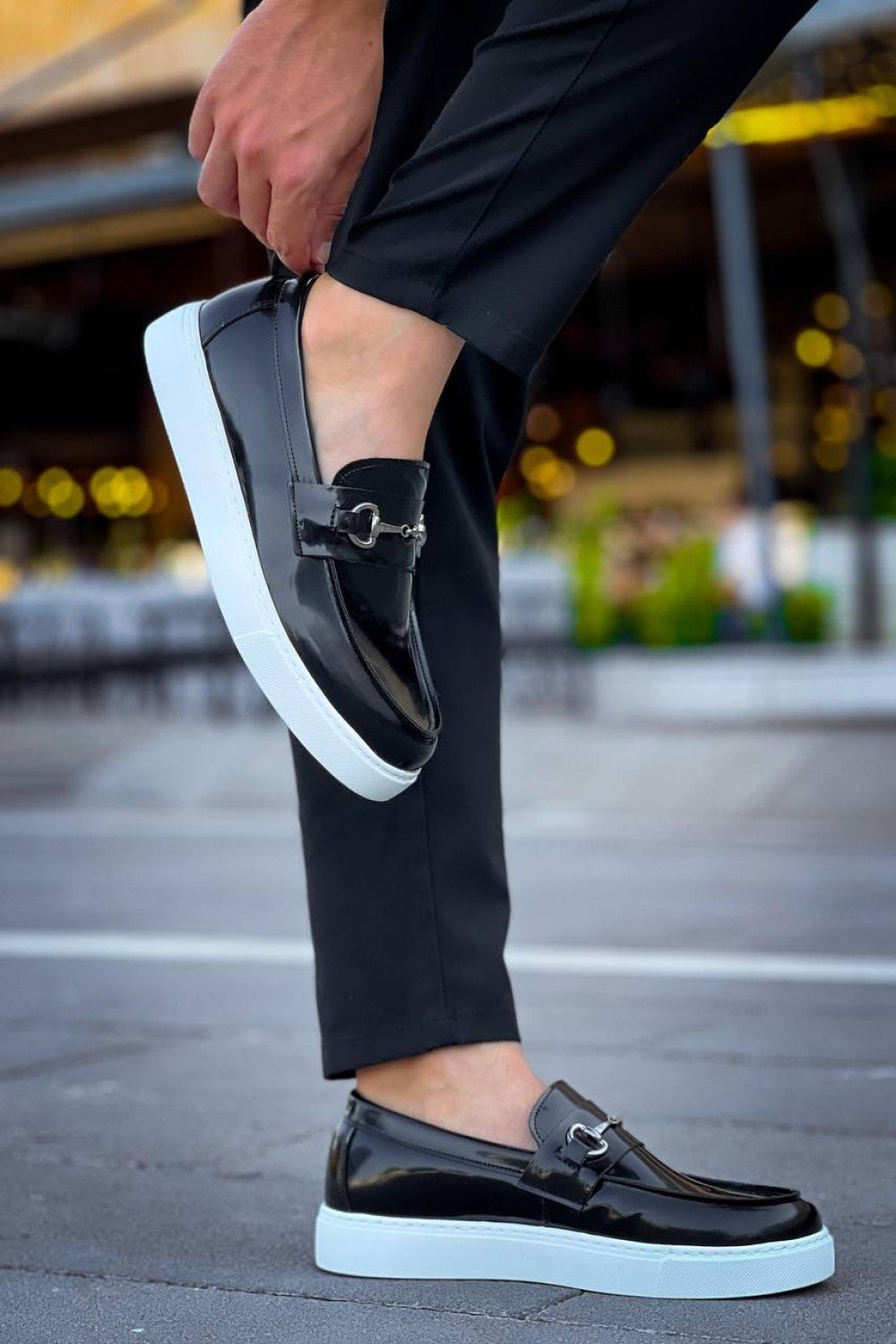 KB-027  Kuback Bağcıksız Siyah Rugan G Günlük Erkek Ayakkabı