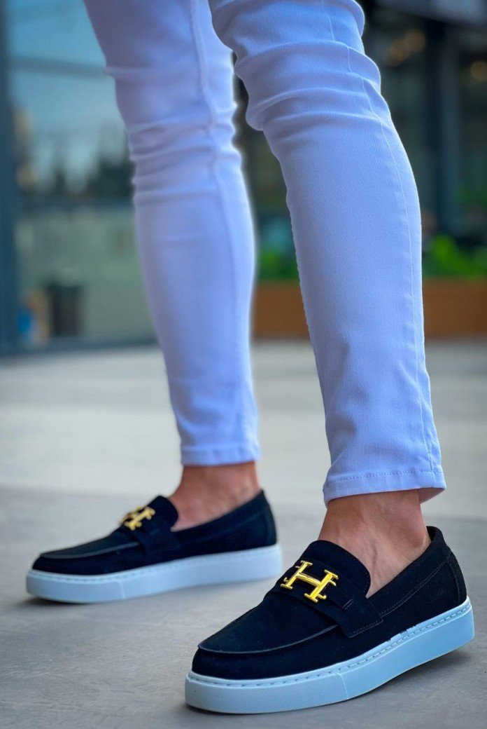 KB-027  Kuback  Bağcıksız Siyah Süet H Günlük Erkek Ayakkabı