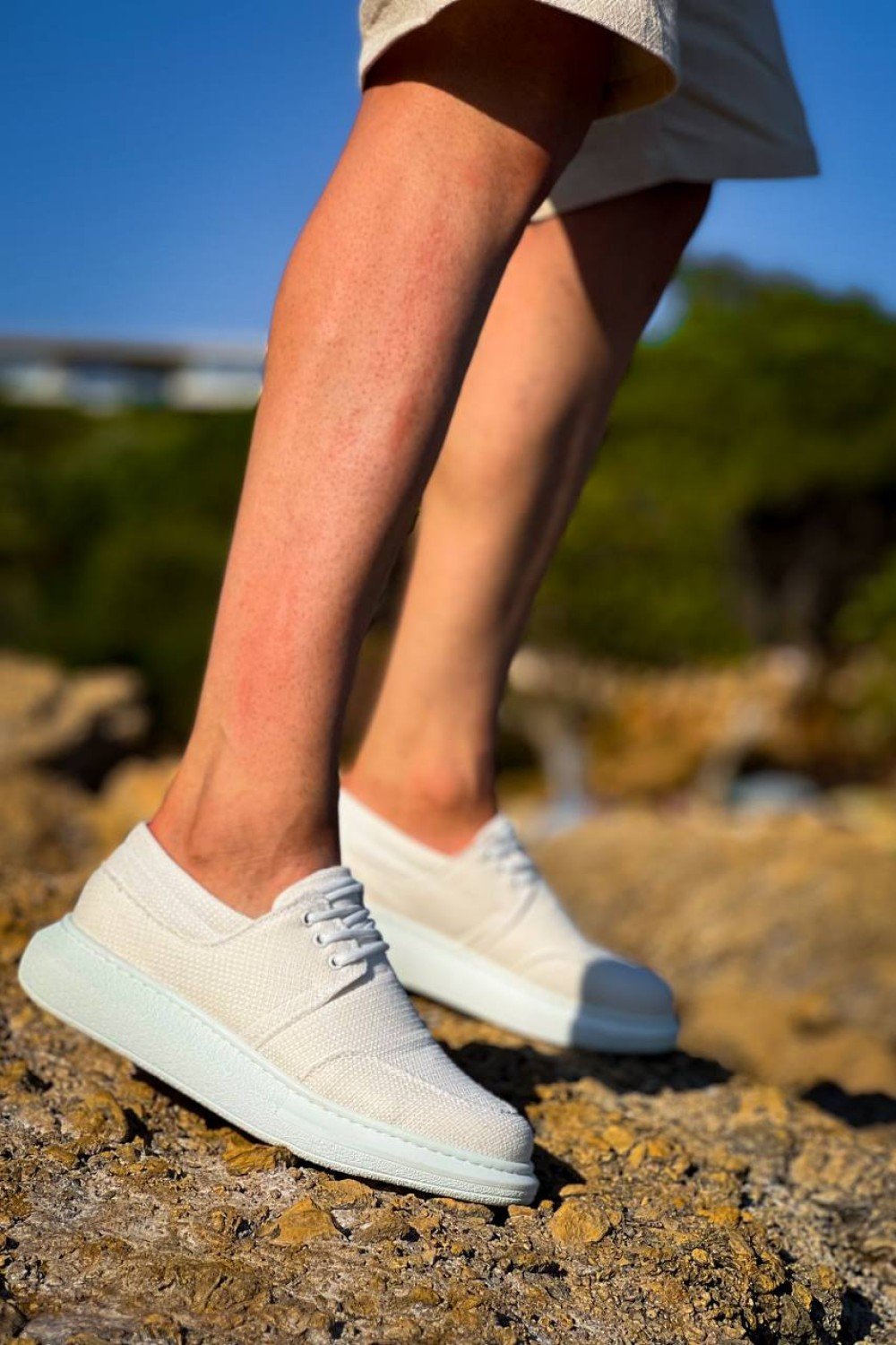 KB-042  Kuback Bağcıklı Beyaz Günlük Erkek Ayakkabı