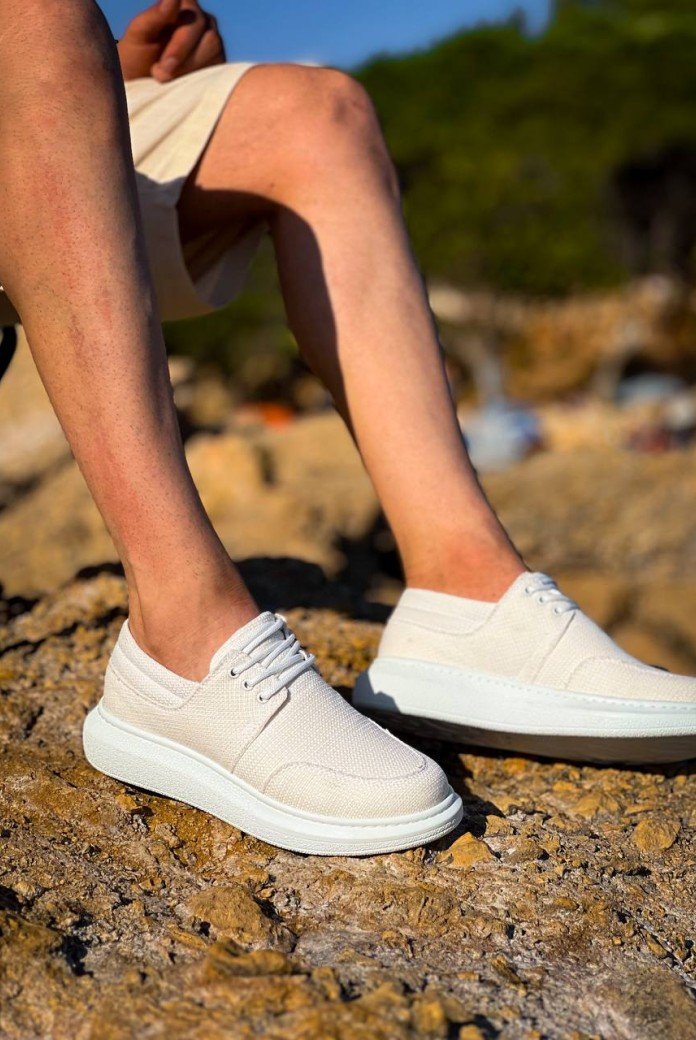 KB-042  Kuback Bağcıklı Beyaz Günlük Erkek Ayakkabı