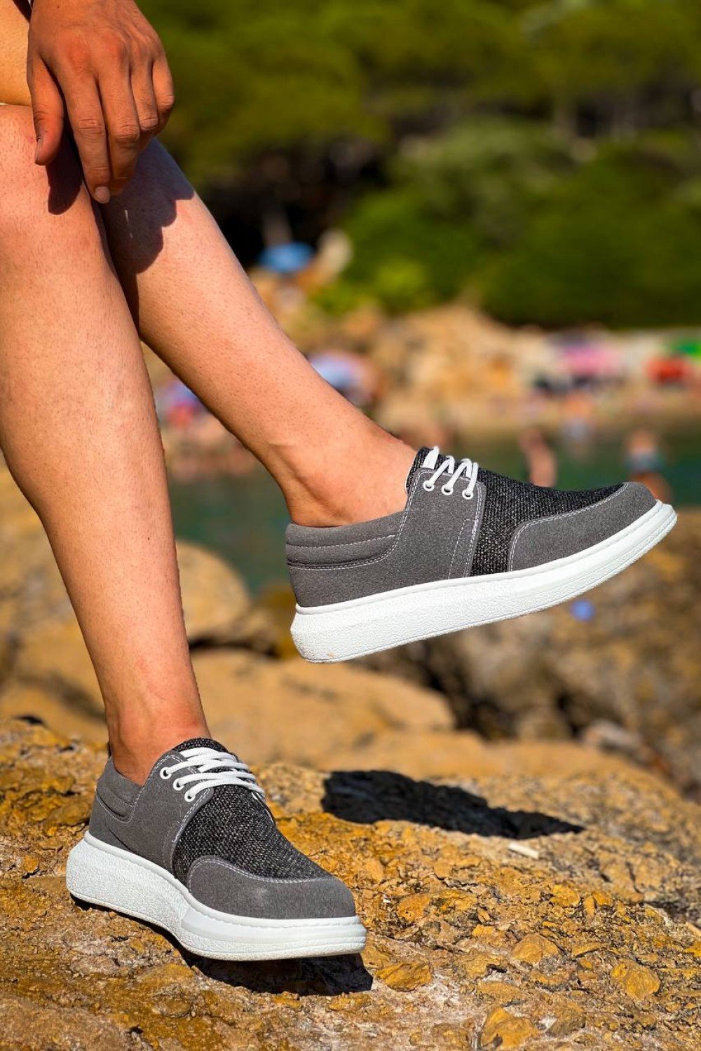 KB-042  Kuback Bağcıklı Gri Günlük Erkek Ayakkabı