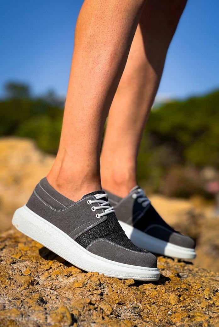 KB-042  Kuback Bağcıklı Gri Günlük Erkek Ayakkabı