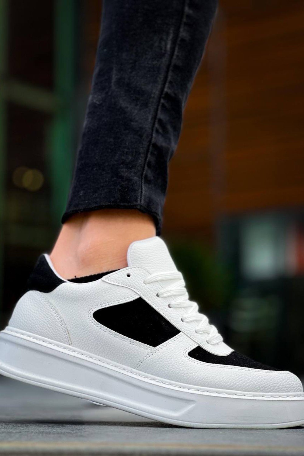 KB-X8 Kuback Beyaz Siyah Cilt Yüksek Taban Günlük Spor Ayakkabı KB-X8 Kuback Beyaz Siyah Cilt Yüksek Taban Günlük Spor Ayakkabı