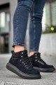KB-0994  Kuback Siyah Süet Siyah Yüksek Taban  Erkek Bilek Bot