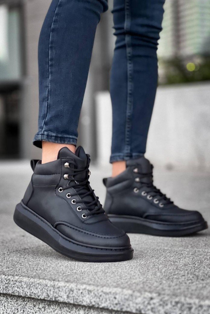 KB-0994  Kuback Siyah Cilt  Siyah  Yüksek Taban  Erkek Bilek Bot