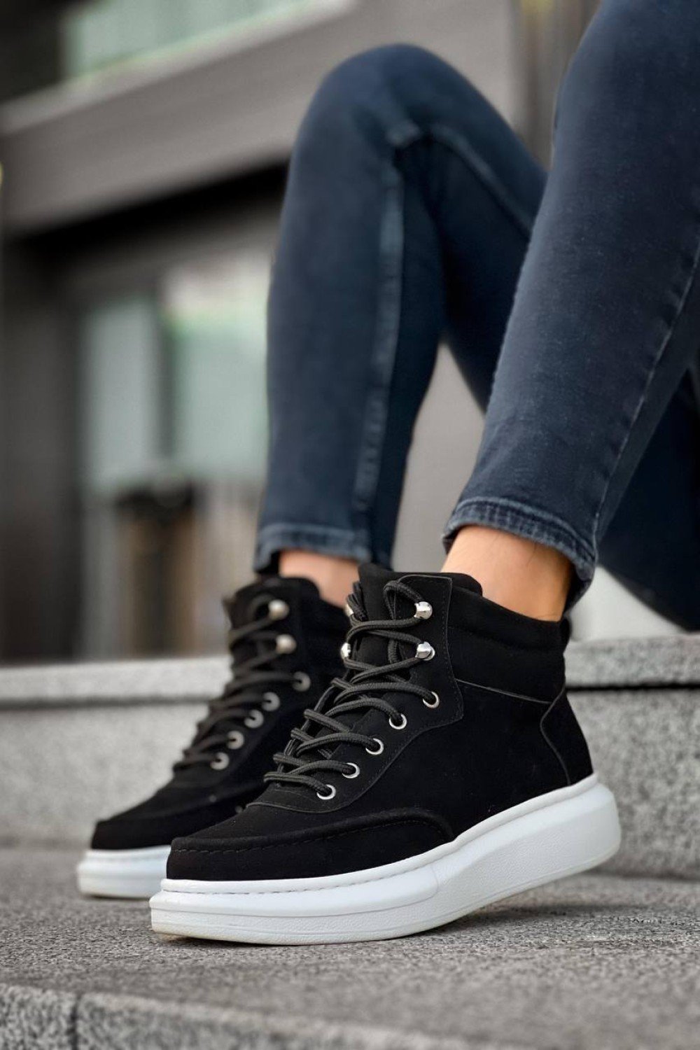 KB-0994  Kuback Siyah Süet  Yüksek Taban  Erkek Bilek Bot