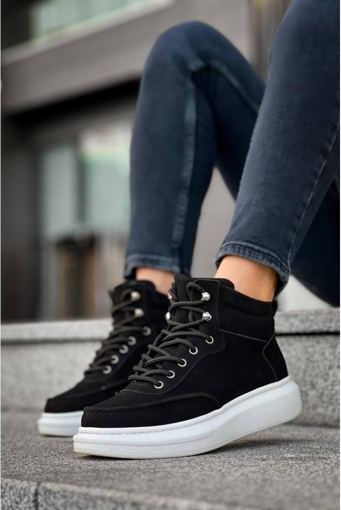 KB-0994  Kuback Siyah Süet  Yüksek Taban  Erkek Bilek Bot