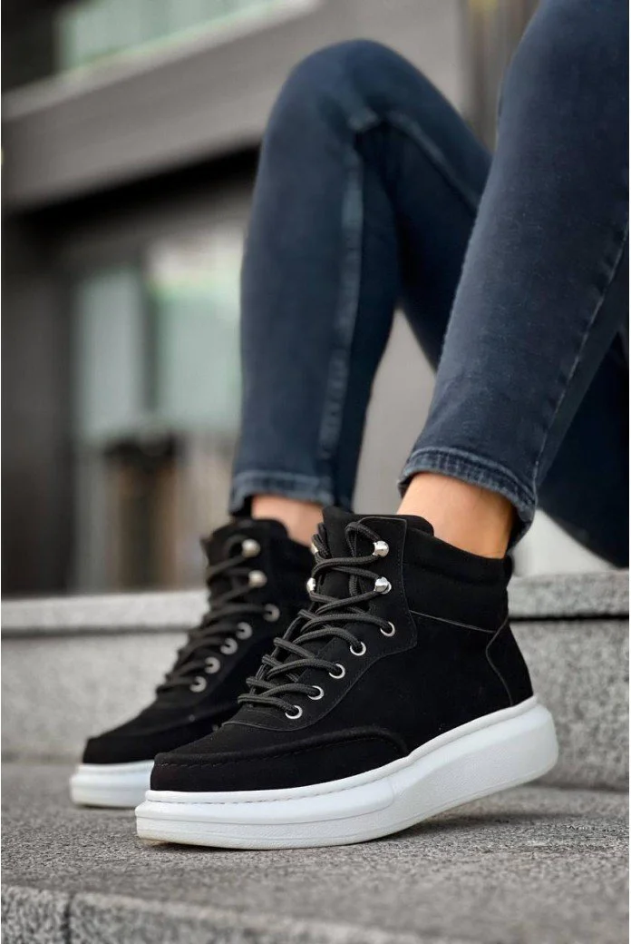 KB-0994  Kuback Siyah Süet  Yüksek Taban  Erkek Bilek Bot