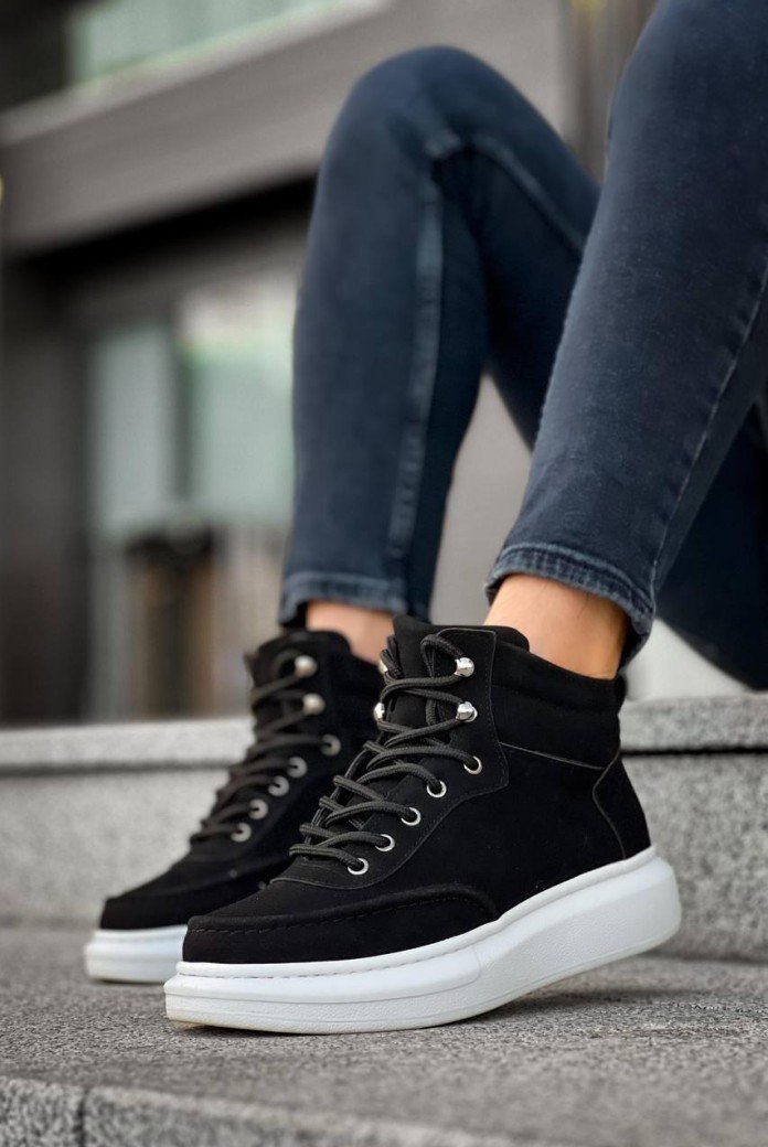 KB-0994  Kuback Siyah Süet  Yüksek Taban  Erkek Bilek Bot