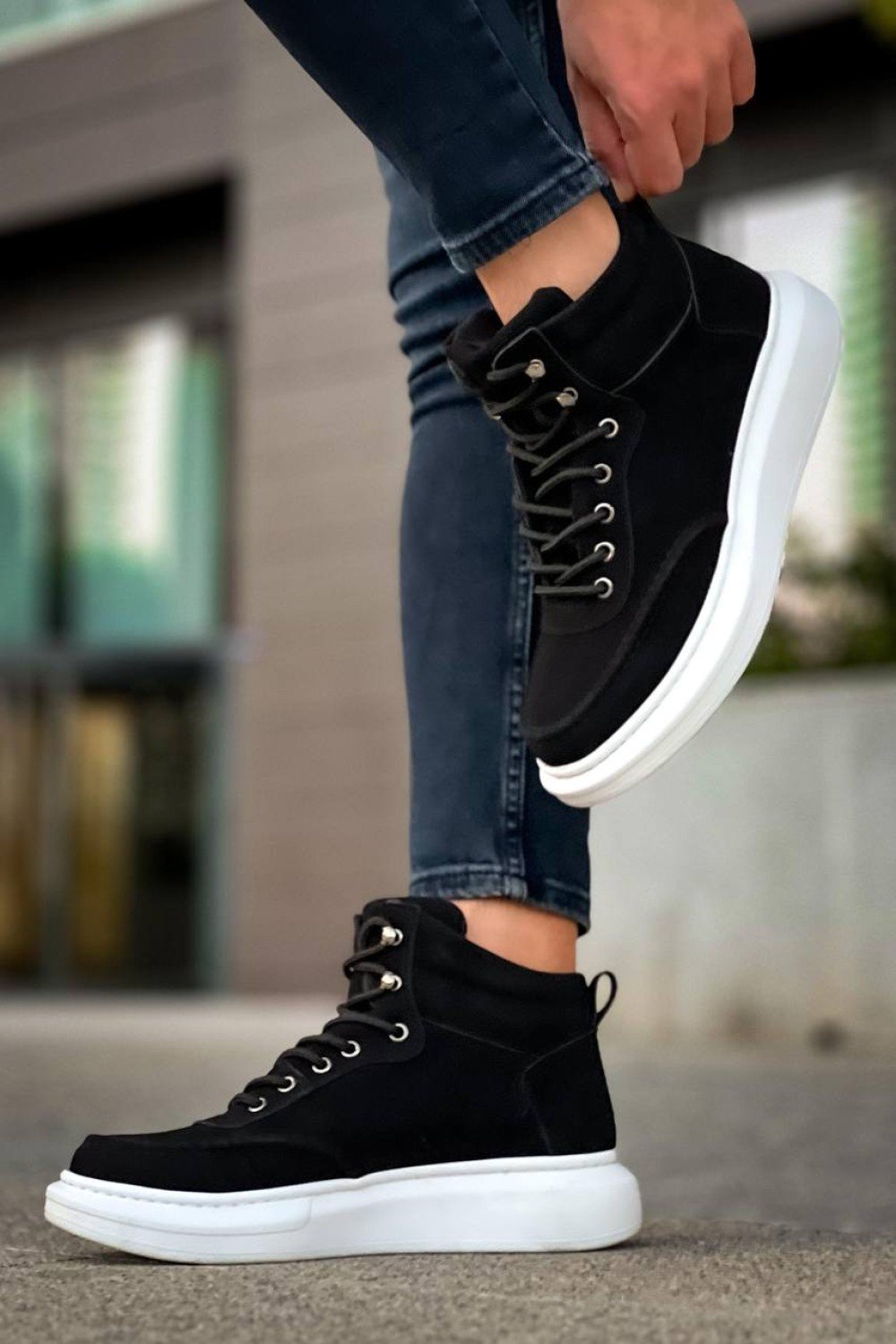 KB-0994  Kuback Siyah Süet  Yüksek Taban  Erkek Bilek Bot