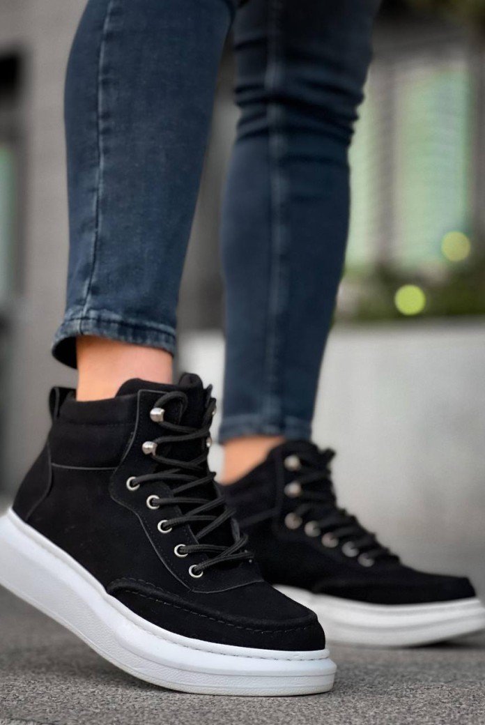 KB-0994  Kuback Siyah Süet  Yüksek Taban  Erkek Bilek Bot