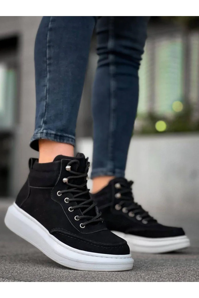 KB-0994  Kuback Siyah Süet  Yüksek Taban  Erkek Bilek Bot