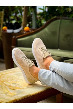 KB-101 Kuback Bej Triko Bağcıklı Günlük Erkek Ayakkabı KB-101 Kuback Bej Triko Bağcıklı Günlük Erkek Ayakkabı