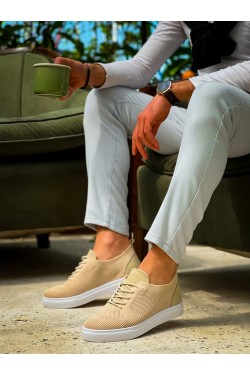 KB-101 Kuback Bej Triko Bağcıklı Günlük Erkek Ayakkabı