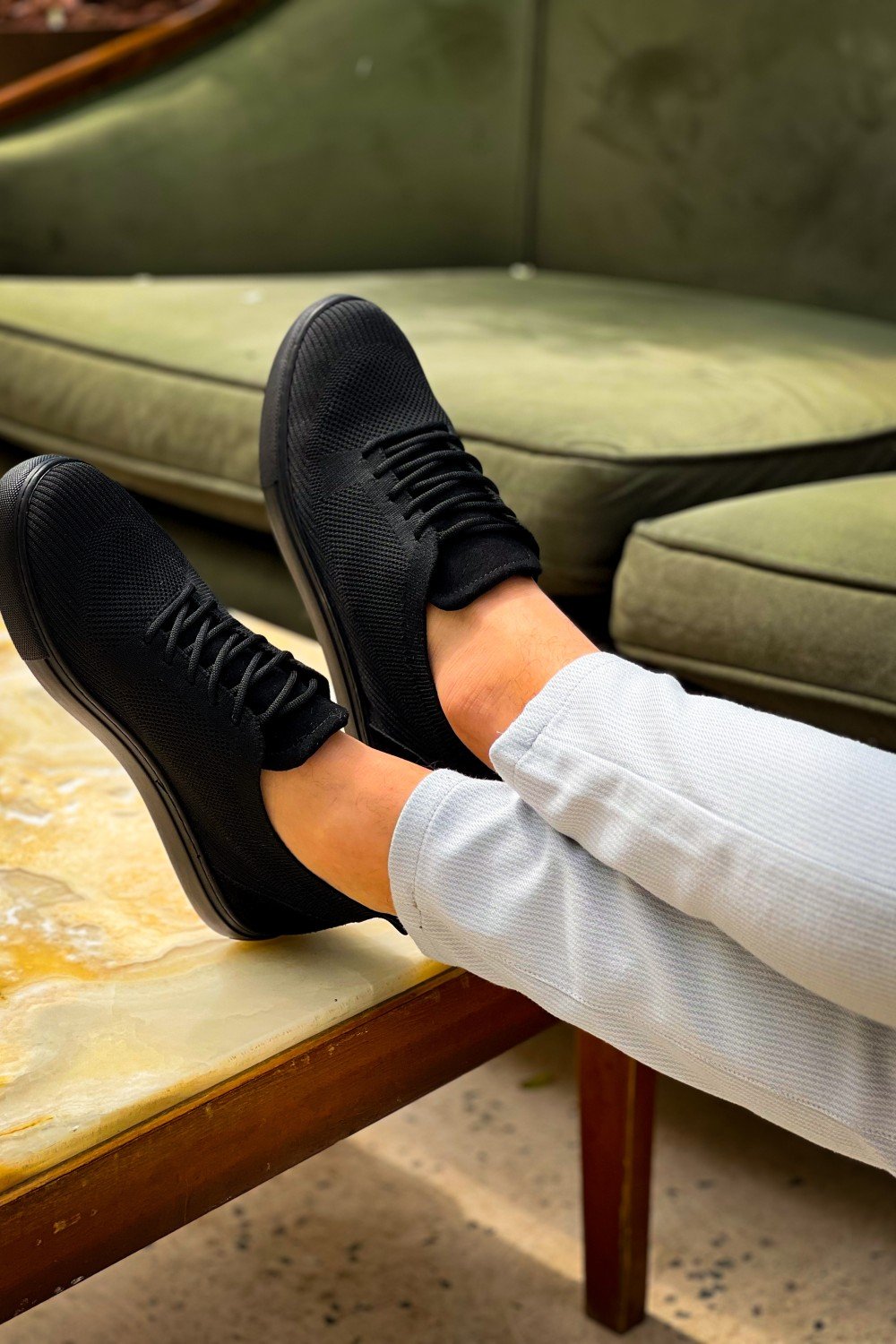 KB-101 Kuback Kömür Triko Bağcıklı Günlük Erkek Ayakkabı