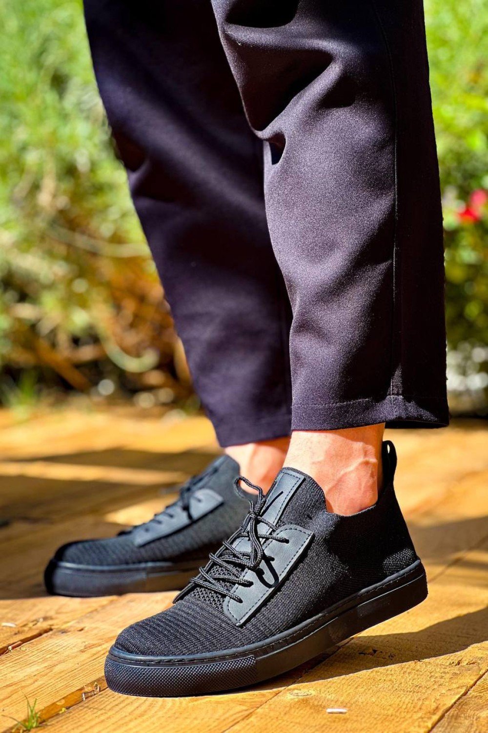 KB-110 Kuback Siyah Triko Siyah Yüksek Taban Bağcıklı Günlük Erkek Ayakkabı KB-110 Kuback Siyah Triko Siyah Yüksek Taban Bağcıklı Günlük Erkek Ayakkabı