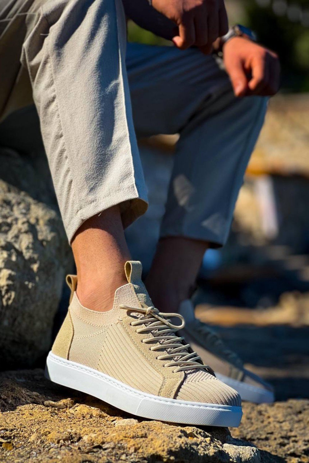 KB-112 Kuback Bej Triko Bağcıklı Günlük Erkek Ayakkabı KB-112 Kuback Bej Triko Bağcıklı Günlük Erkek Ayakkabı