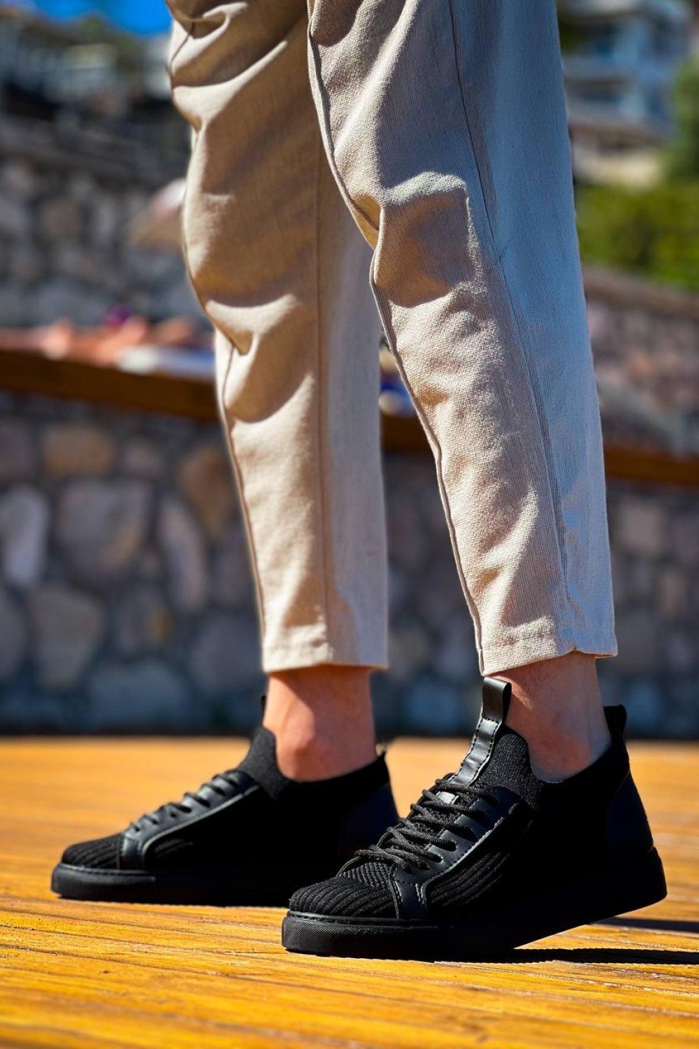 KB-112  Kuback Siyah Siyah TabanTriko Bağcıklı  Günlük Erkek  Ayakkabı