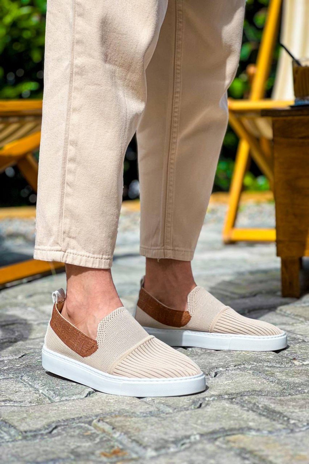 KB-114 Kuback Bej Taba Triko Yüksek Taban Bağcıksız Günlük Erkek Ayakkabı KB-114 Kuback Bej Taba Triko Yüksek Taban Bağcıksız Günlük Erkek Ayakkabı