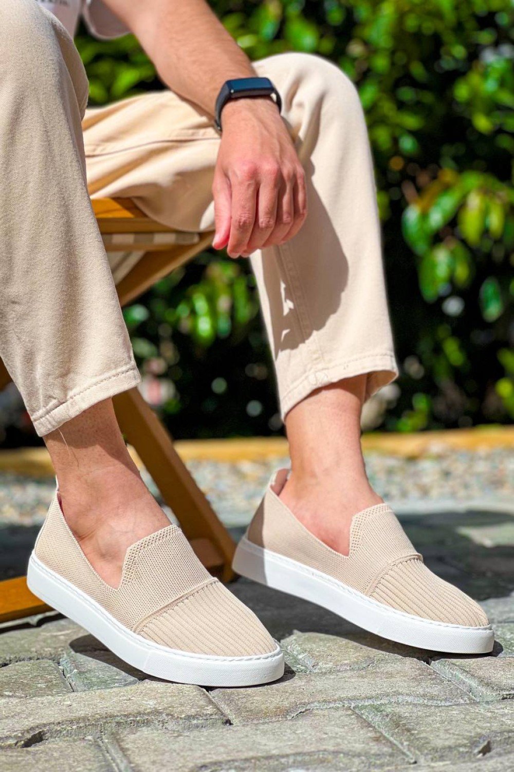 KB-114 Kuback Bej Triko Yüksek Taban Bağcıksız Günlük Erkek Ayakkabı KB-114 Kuback Bej Triko Yüksek Taban Bağcıksız Günlük Erkek Ayakkabı