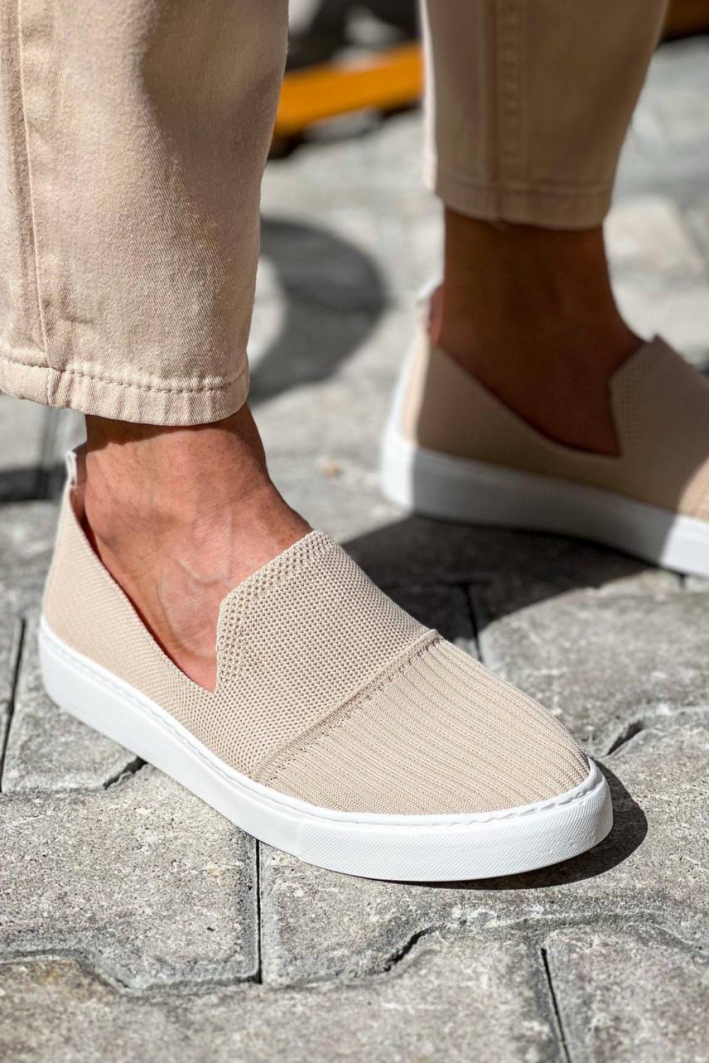 KB-114 Kuback Bej Triko Yüksek Taban Bağcıksız Günlük Erkek Ayakkabı KB-114 Kuback Bej Triko Yüksek Taban Bağcıksız Günlük Erkek Ayakkabı