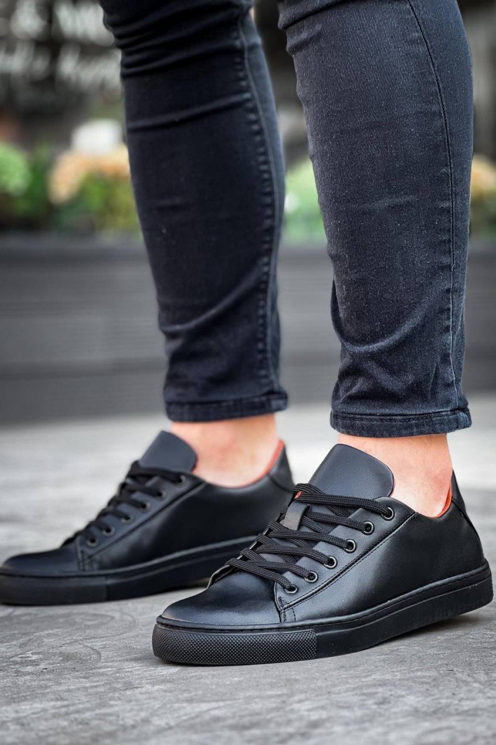 KB-122  Kuback Siyah Cilt Siyah Yüksek Taban Bağcıklı Günlük Erkek Ayakkabı