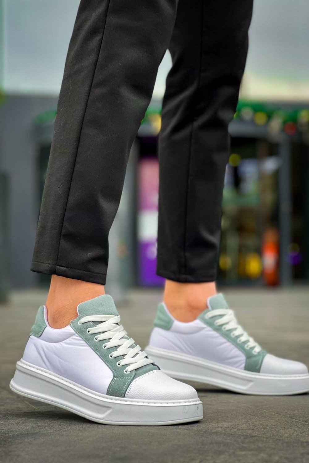 KB-X46 Kuback Beyaz Bebe Mavi Yüksek Beyaz Taban Günlük Spor Ayakkabı