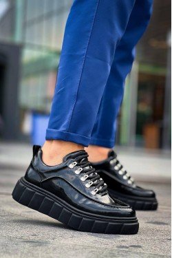 KB-X10 Kuback Siyah Rugan Siyah Yüksek Taban Günlük Spor Ayakkabı KB-X10 Kuback Siyah Rugan Siyah Yüksek Taban Günlük Spor Ayakkabı