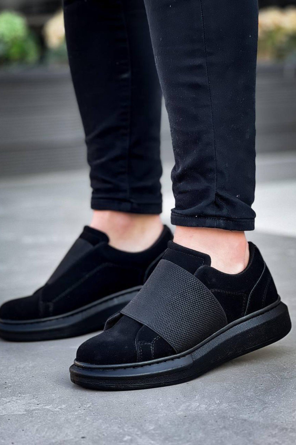 KB-040  Kuback Siyah Süet Siyah Taban  Lastikli  Günlük Erkek  Ayakkabı