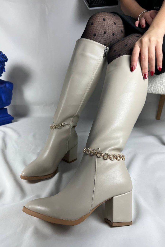 KB-505 Kuback Bej Günlük Kadın Çizme