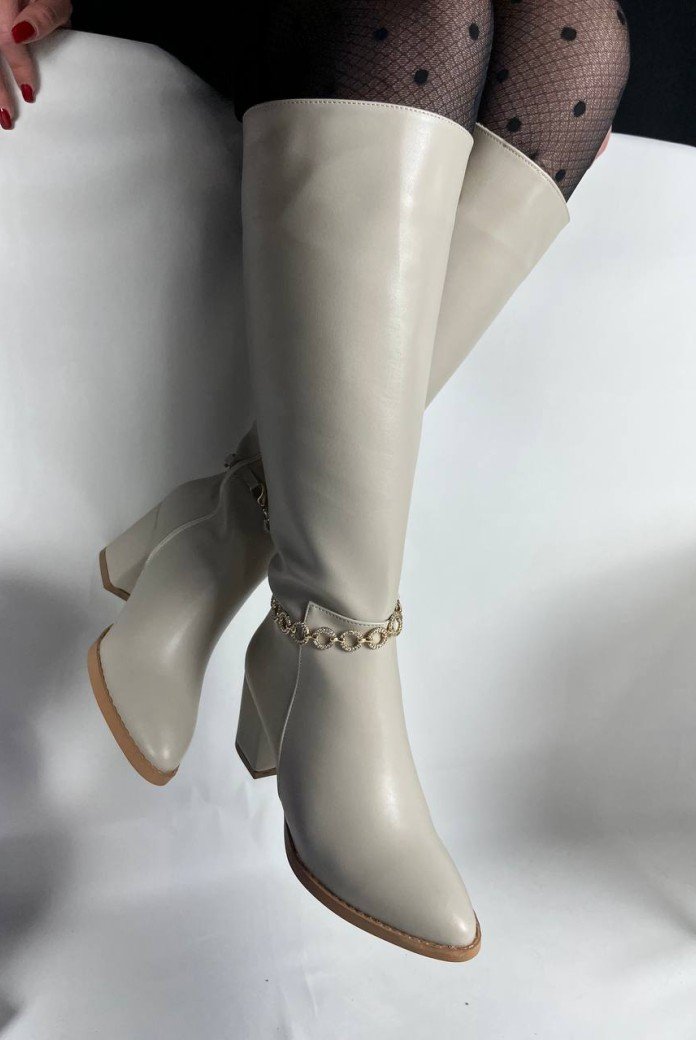 KB-505 Kuback Bej Günlük Kadın Çizme