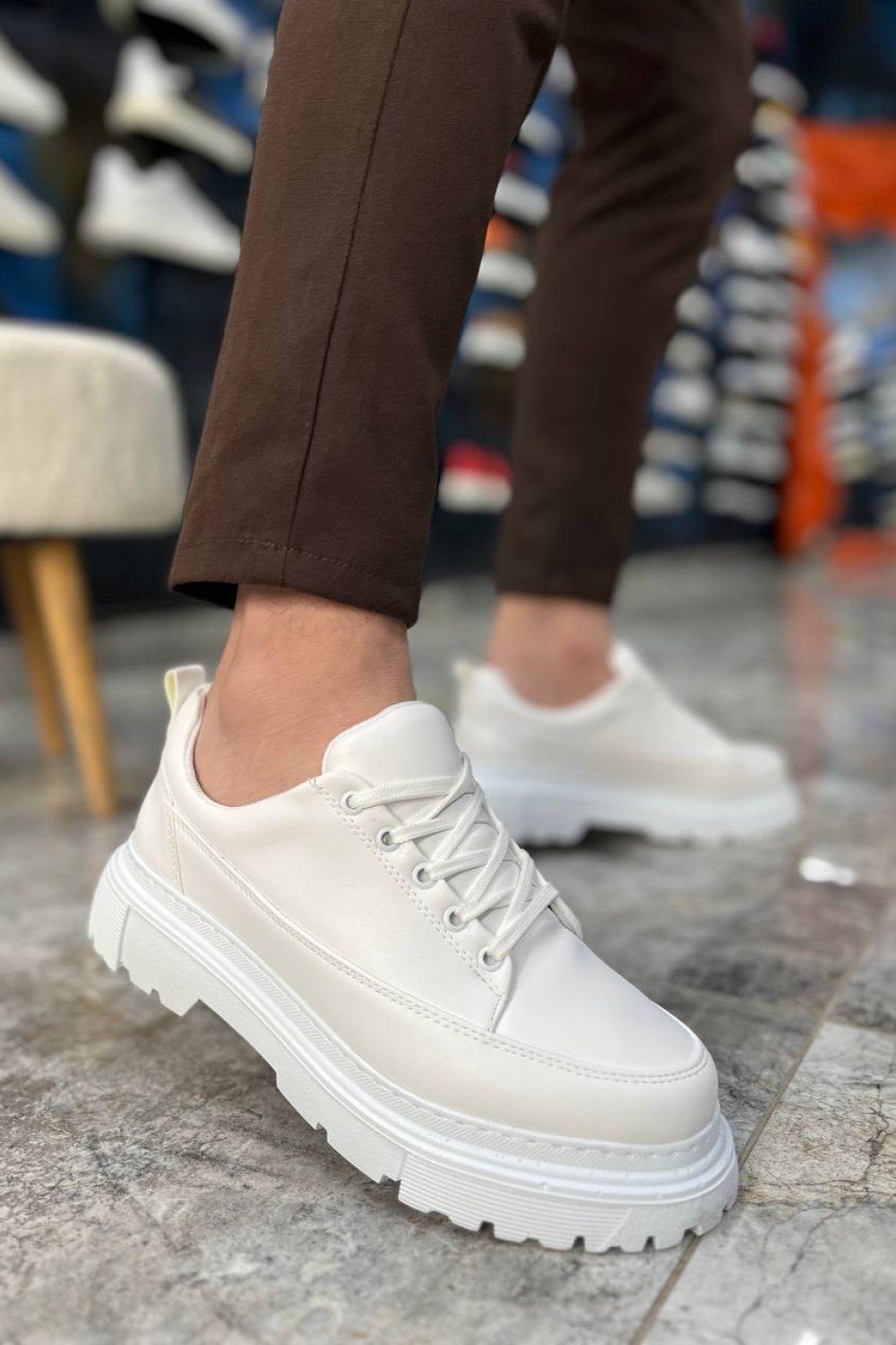 KB-702 Kuback Beyaz Cilt Günlük Erkek Ayakkabı