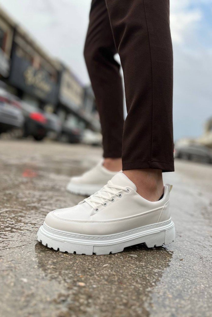 KB-702 Kuback Beyaz Cilt Günlük Erkek Ayakkabı