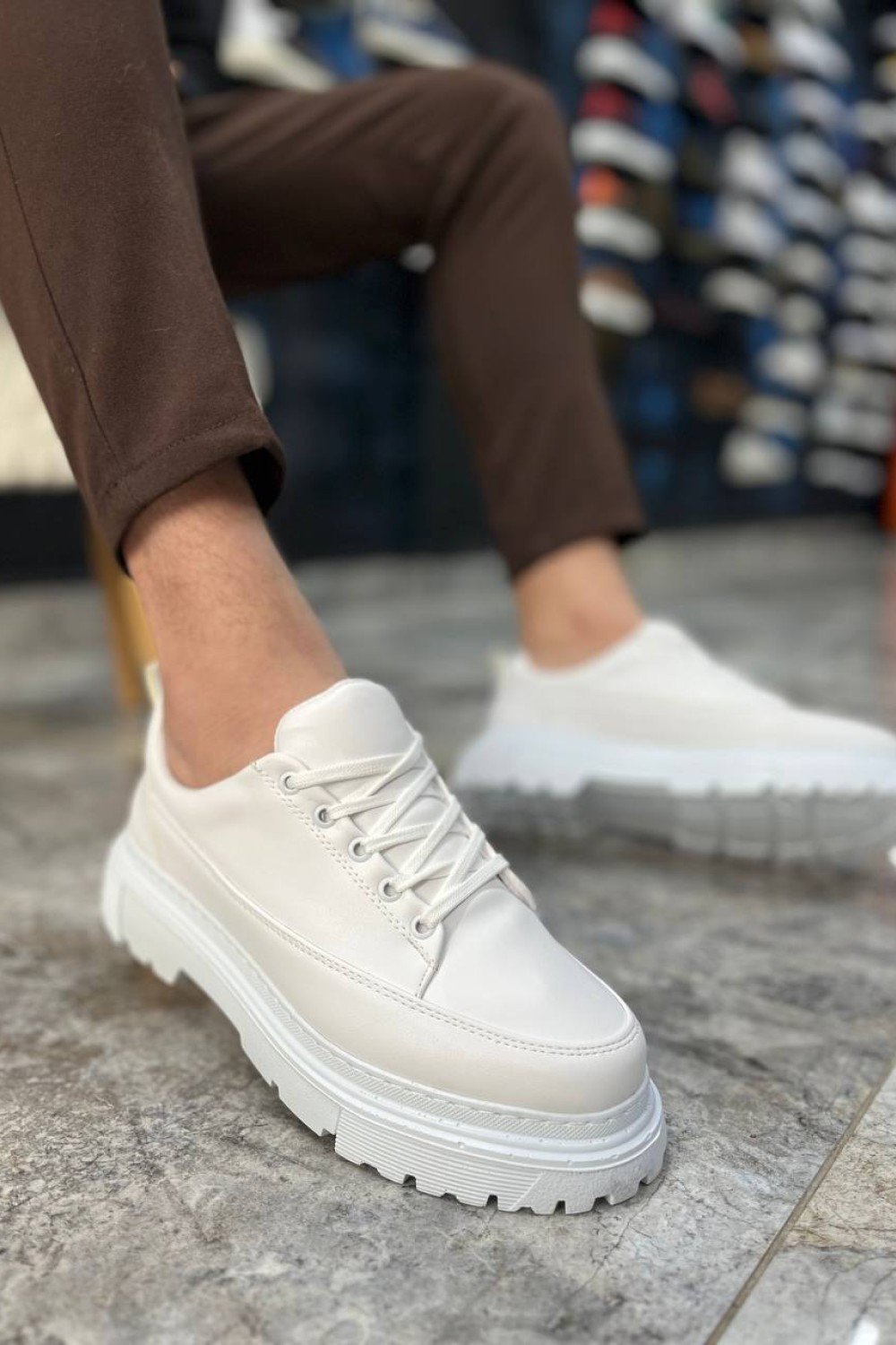 KB-702 Kuback Beyaz Cilt Günlük Erkek Ayakkabı