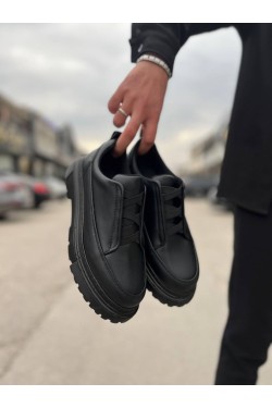 KB-703 Kuback Kömür Cilt Lastikli Günlük Erkek Ayakkabı