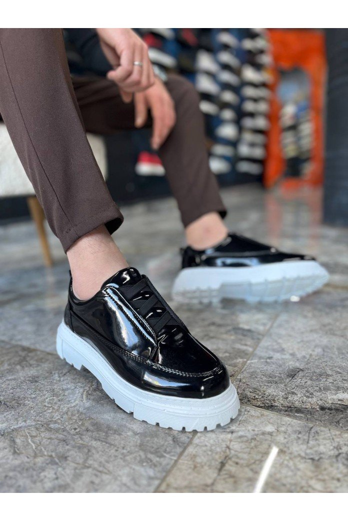 KB-703 Kuback Siyah Rugan Lastikli Günlük Erkek Ayakkabı