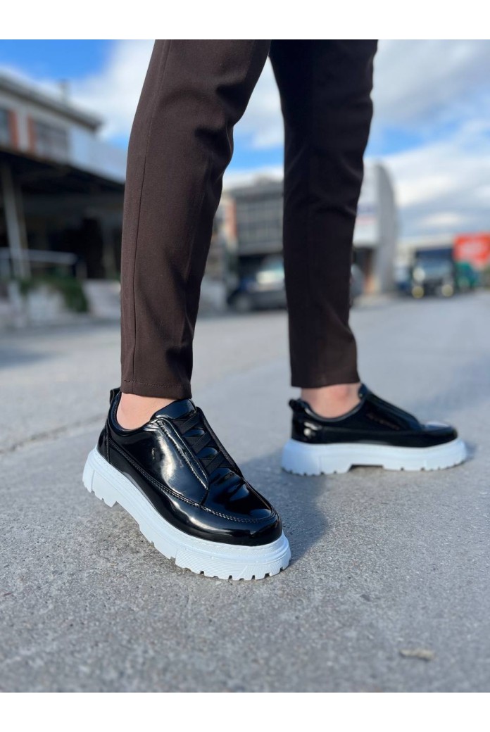 KB-703 Kuback Siyah Rugan Lastikli Günlük Erkek Ayakkabı