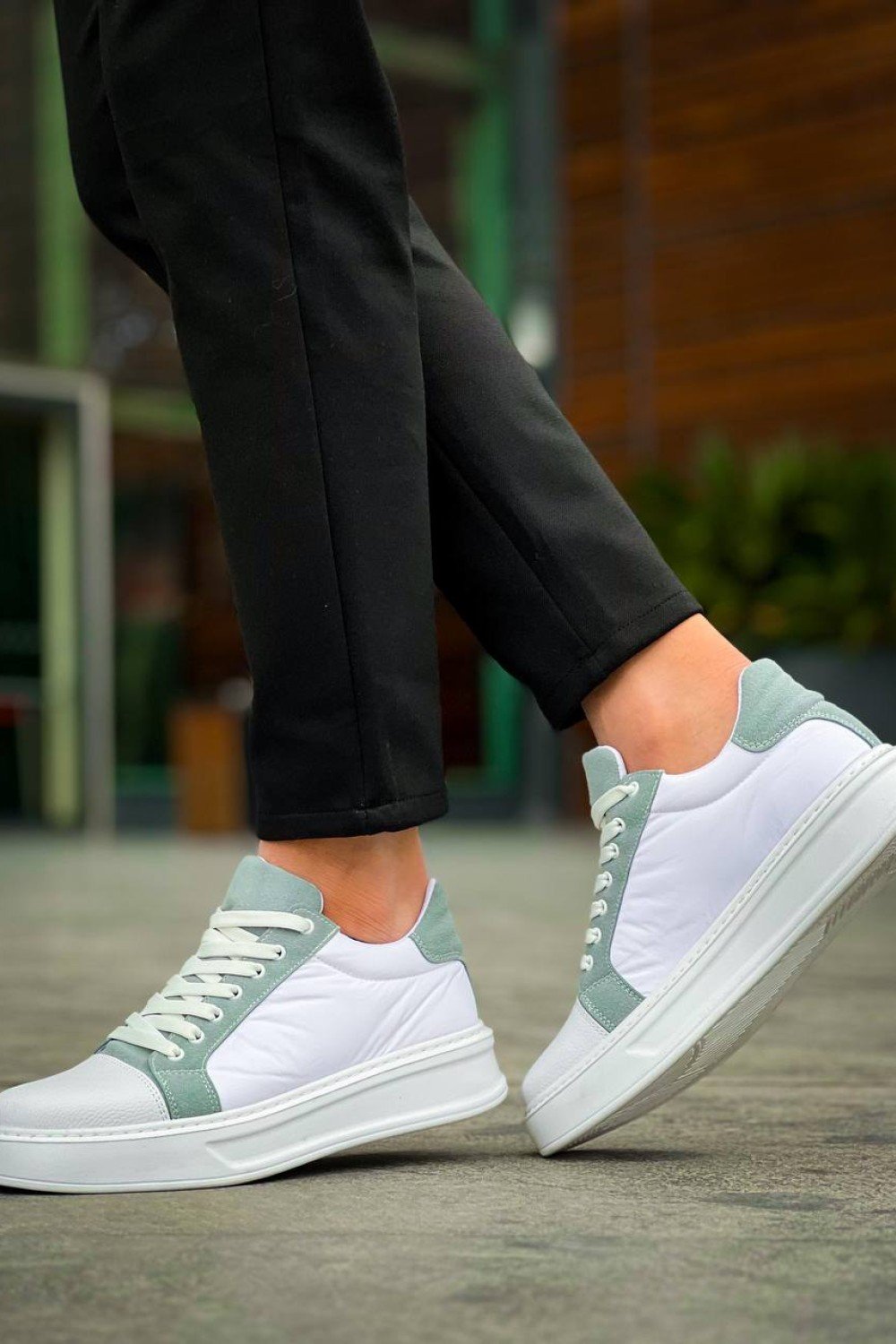 KB-X46 Kuback Beyaz Bebe Mavi Yüksek Beyaz Taban Günlük Spor Ayakkabı