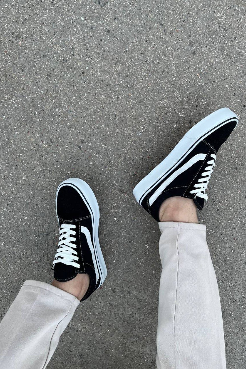 KB-V1 Kuback Siyah Beyaz Detaylı Günlük Erkek Ayakkabı