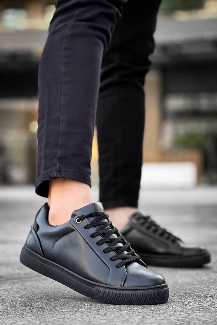 KB-BX1  Kuback Siyah Cilt Yüksek Siyah Taban Günlük Erkek Ayakkabı