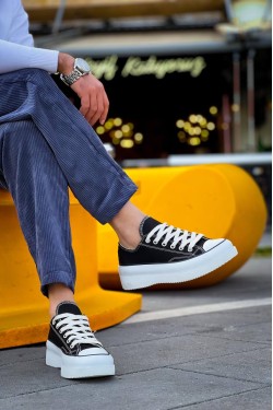 KB-CX-3 Kuback Kısa Siyah Keten Beyaz Yüksek Taban Spor Ayakkabı KB-CX-3 Kuback Kısa Siyah Keten Beyaz Yüksek Taban Spor Ayakkabı