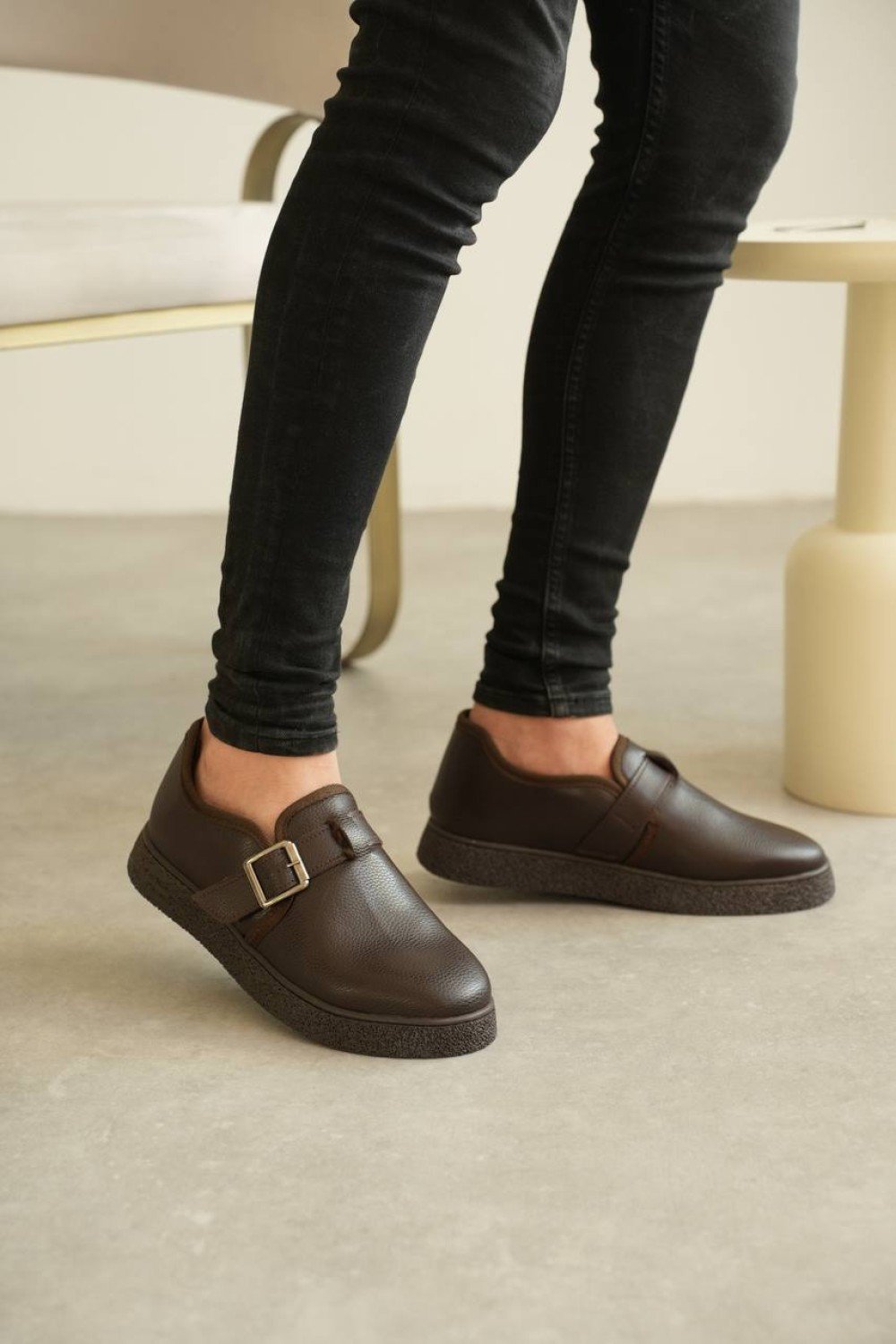 KB-KX1 Kuback Kahve Cilt Kürklü Günlük Erkek Ayakkabı