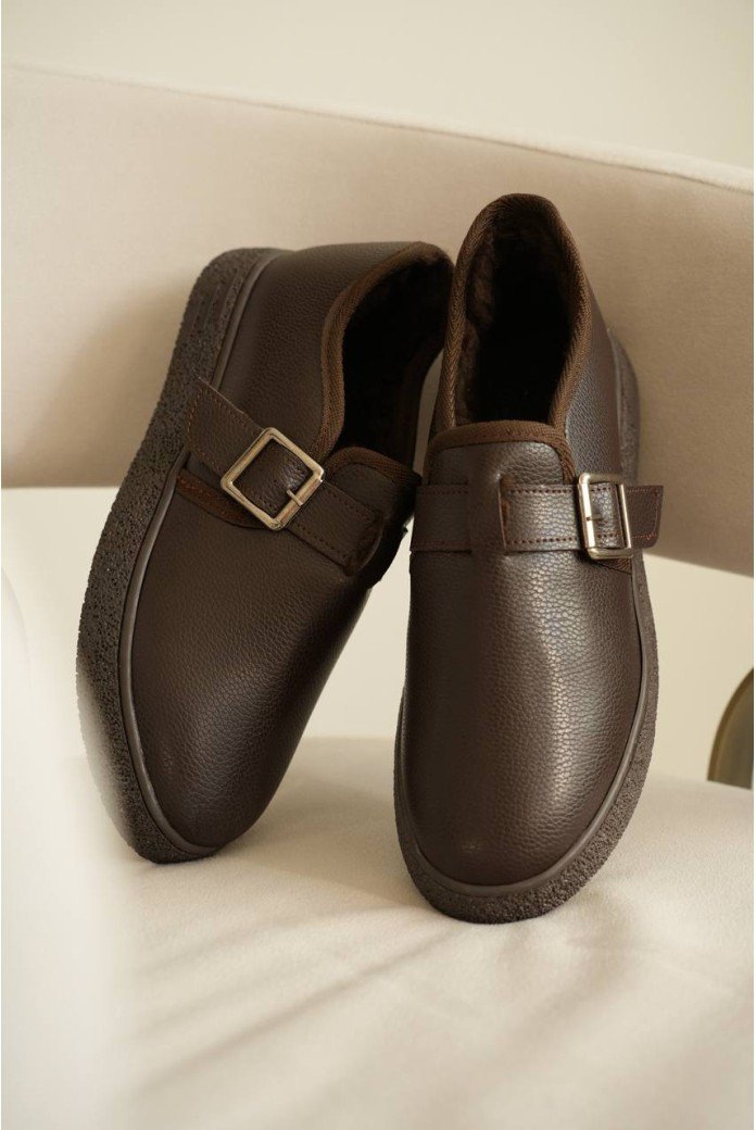 KB-KX1 Kuback Kahve Cilt Kürklü Günlük Erkek Ayakkabı