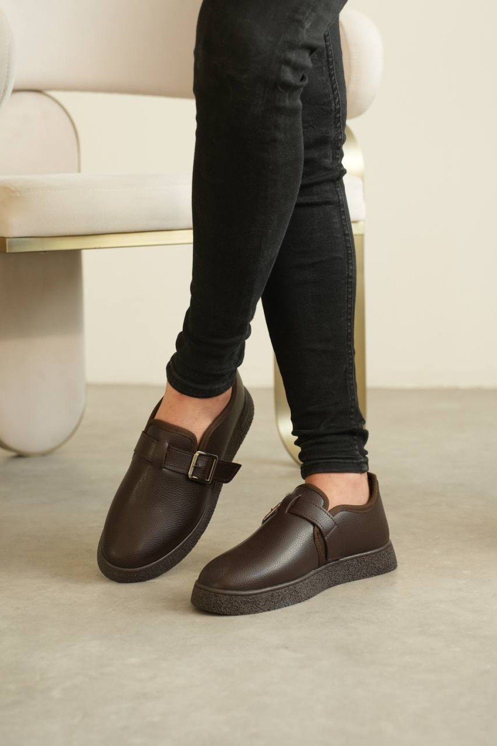 KB-KX1 Kuback Kahve Cilt Kürklü Günlük Erkek Ayakkabı